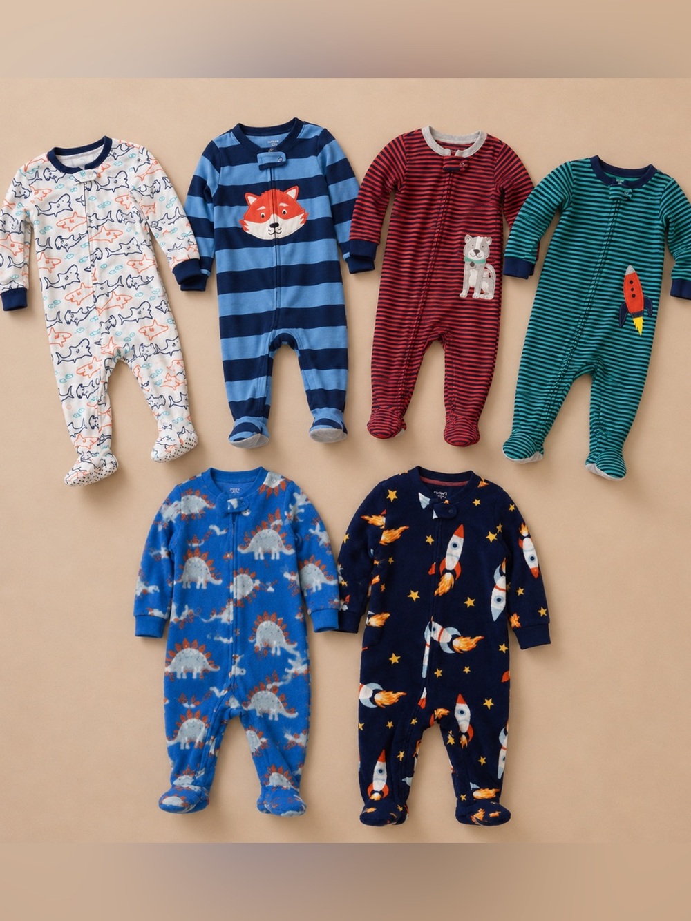Toddler Boys Footed Pajamas Sleeper Bundle Lot 18M- 24M 2T Carter’s